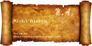 Michl Aletta névjegykártya